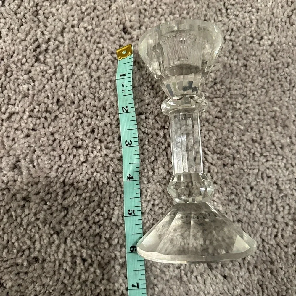 Gorgeous Elegant Genuine Crystal Glass Taper Candle Holders